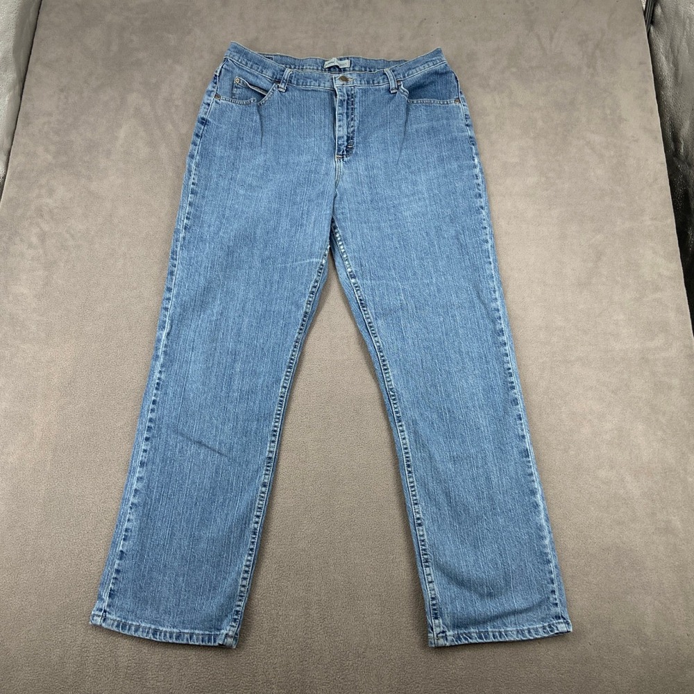 Riders by Lee Relaxed Fit Straight Leg‎ Jeans Medium Wash Blue Denim Womens 16M
